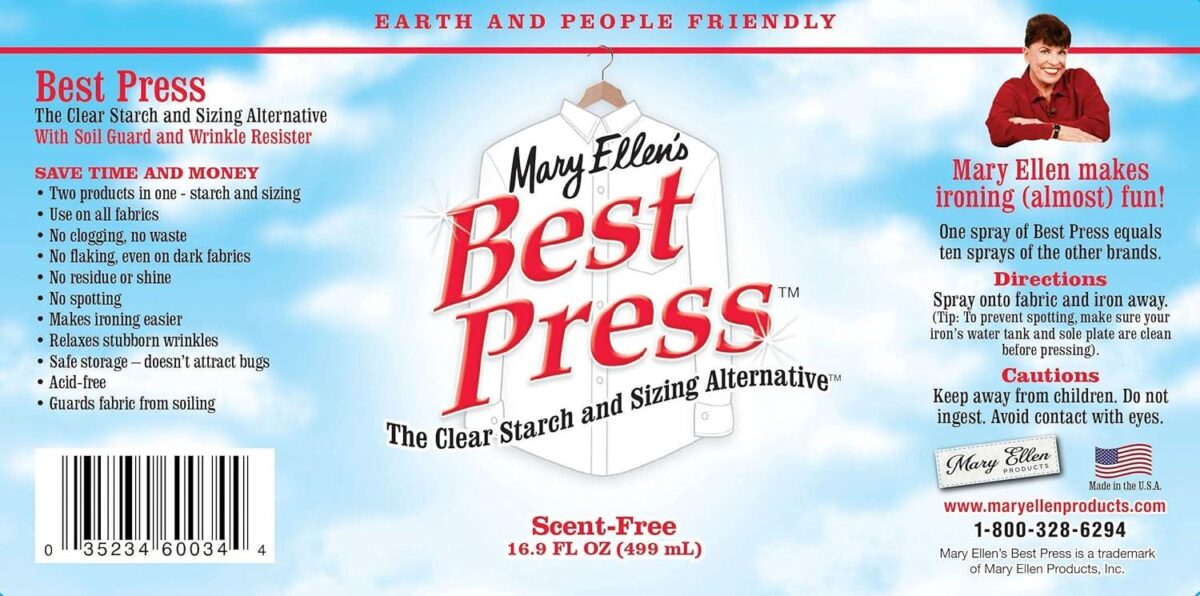 Mary Ellen's Best Press Clear Starch Alternative 16.9oz, Scent-Free, Model Number: 85806 - Image 2