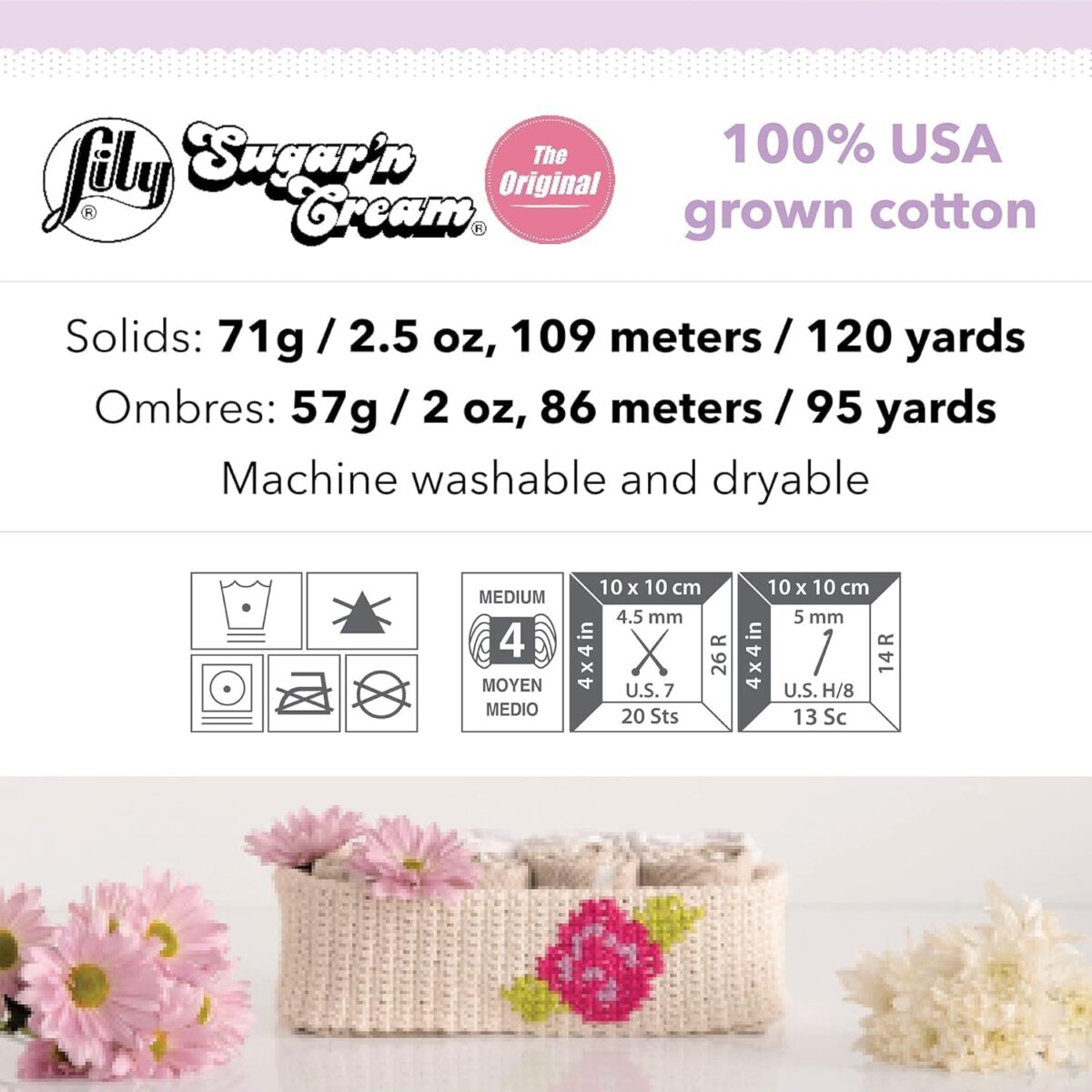 Lily Sugar 'N Cream The Original Ombre Yarn, 2oz, Gauge 4 Medium, 100% Cotton, Painted Desert - Machine Wash & Dry - Image 8
