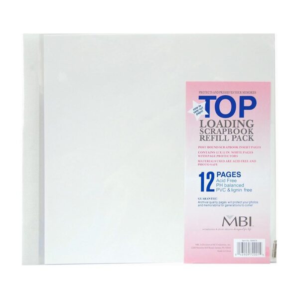 MCS MBI 12x12 Inch Scrapbook Expansion Page Refills, 6 Count (899676) 12 pages.
