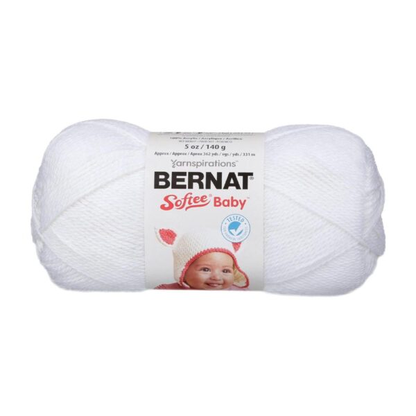 Bernat Softee Baby Yarn, 5 oz, White, 1 Ball