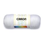 Caron Simply Soft Solids Yarn (4) Medium Gauge 100% Acrylic - 6 oz - White - Machine Wash & Dry