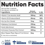 Immuneti Advanced Immune Support – Doctor Formulated 6-in-1 Daily Immunity Supplement – Made in USA – With Vitamin C, D3, Zinc, Elderberry, Garlic & Echinacea - Vital Nutrients & Antioxidants - Image 2