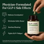 GLP-1 SOS™ Digestive Support for Ozempic Wegovy Mounjaro Zepbound Users – Constipation, Sulfur Burps, Bloating, Fatigue – Magnesium, Ginger, 19-Strain Probiotic, B12 – Physician-Formulated – 60 Caps - Image 2