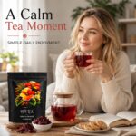 Pipi Hibiscus Tea,Pipi Tea Hibiscus Tea Bags Organic,100% Natural Organic Hibiscus Tea Bags,Natural Sweet & Sour Flavor,Caffeine-Free,30 Bags - Image 4