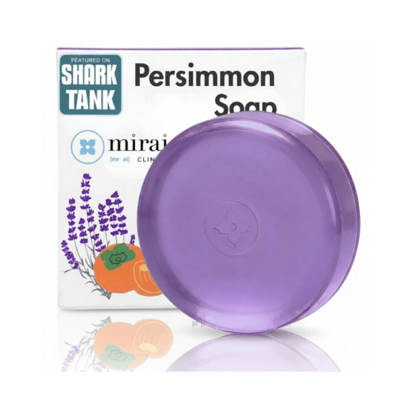Mirai Clinical Persimmon Soap for Old People Smell, Nonenal® Odor Solution | Japanese Persimmon Soap with Lavender Scent, Green Tea Extract, Deodorizing Bar for Men and Women, Gentle for All Skin Types