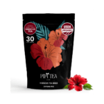 PiPi Tea Organic Hibiscus Tea Bags – Caffeine Free Herbal Tea Rich in Antioxidants, Non-GMO & Vegan, Sourced from Premium Hibiscus Flowers for Daily Wellness & Heart Health Support, 60g